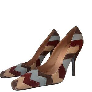 Vintage Missoni Multicolor Leather Suede Heels Never Worn Size 37